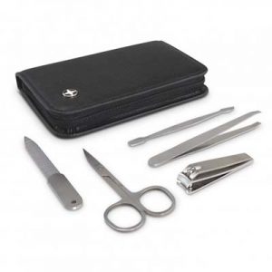 The Swiss Peak Manicure Set is a luxury 5 piece set ideal for the discerning travellers. Great corporate gifts. Laser engraving available.