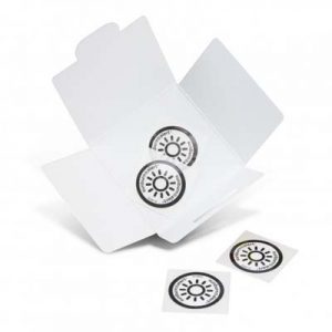 The TRENDS Sunburn Alert stickers are a pack of 4 stickers that alert when sunscreen needs to be reapplied.  Full colour branding on packaging.