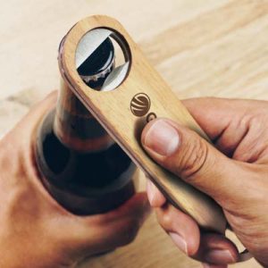 119570 TRENDS Napa Bottle Opener The TRENDS Napa Bottle Opener is a classic stainless steel bottle opener with rubberwood casing. Laser engraving or printing available with your logo.