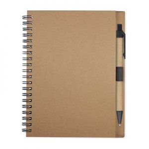 The TRENDS Allegro Notebook is a medium size wiro bound notebook.  70gsm lined paper with pen loop.  Hard cover.  4 colours.