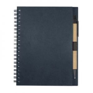 The TRENDS Allegro Notebook is a medium size wiro bound notebook.  70gsm lined paper with pen loop.  Hard cover.  4 colours.