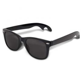 The TRENDS Malibu Sunglasses Bottle Opener is a fashion sunglass with impact resistant polycarbonate frame.  Bottle opener on both arms.