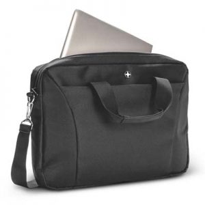 The Swiss Peak 38cm Laptop Bag is a smart laptop bag with padded laptop compartment, a tablet sleeve and shoulder strap. 1 colour print available.