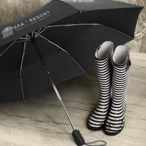 110002 Swiss Peak Traveller Umbrella The Trends Swiss Peak Traveller Umbrella is a 3 stage folding umbrella with auto open and close. 8 panel. Black. Great branded travel umbrellas.