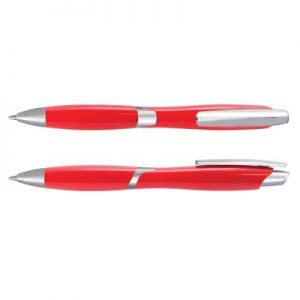The TRENDS Adonis Pen is a retractable plastic ball pen with shiny chrome accents.  8 colours.  Great branded promo pens.