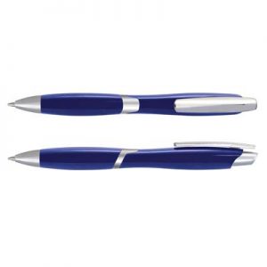 The TRENDS Adonis Pen is a retractable plastic ball pen with shiny chrome accents.  8 colours.  Great branded promo pens.