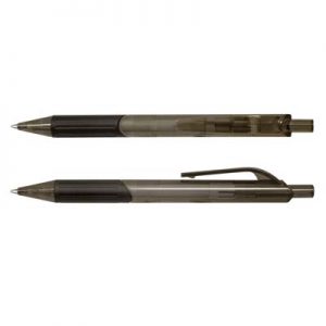 The TRENDS Etna Pen is a retractable plastic ball pen with trans barrel with soft rubber grip.  10 colours.  Great branded pens.