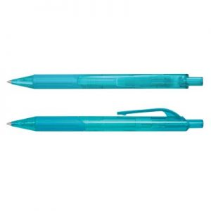 The TRENDS Etna Pen is a retractable plastic ball pen with trans barrel with soft rubber grip.  10 colours.  Great branded pens.