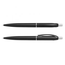 The TRENDS Gem Pen is a retractable plastic ball pen with metallic barrel.  12 colours.  Great branded pens.  Black Ink.