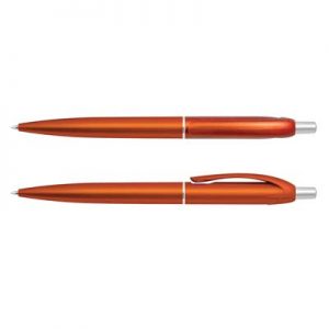 The TRENDS Gem Pen is a retractable plastic ball pen with metallic barrel. 12 colours. Great branded pens. Black Ink.