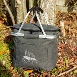 The Trends Iceland Cooler Basket is a 16 litre cooler basket with aluminium frame.  Folds Flat.  Grey.  Great branded cooler bags and baskets.