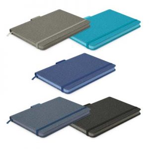 The TRENDS Meridian Notebook is an exceptional medium size notebook.  5 colours.  Debossing available.  Great branded notebooks. 