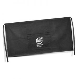 The TRENDS Westbury Waist Apron is a black waist apron made from 180gsm cotton twill.  Pocket on the front.  Multiple branding options.