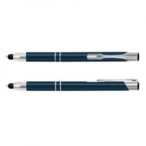 The TRENDS Panama Stylus Pen is a retractable aluminium ball pen with shiny barrels. Stylus and Black Ink. 13 colours.