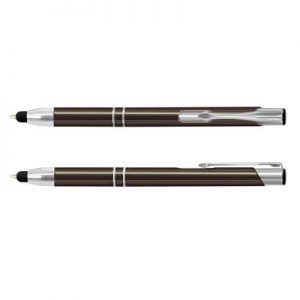 The TRENDS Panama Stylus Pen is a retractable aluminium ball pen with shiny barrels. Stylus and Black Ink. 13 colours.