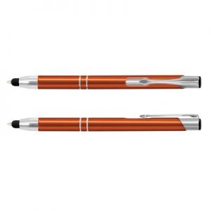 The TRENDS Panama Stylus Pen is a retractable aluminium ball pen with shiny barrels. Stylus and Black Ink. 13 colours.