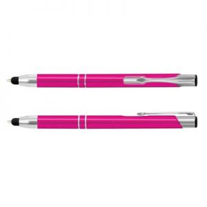 The TRENDS Panama Stylus Pen is a retractable aluminium ball pen with shiny barrels. Stylus and Black Ink. 13 colours.