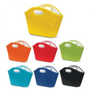 The TRENDS Festive Ice Bucket is a 4.4 litre portable ice bucket. Folds flat. 6 colours. Handles, pockets and bright colours.