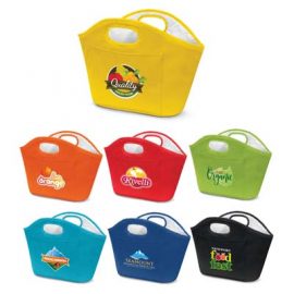 The TRENDS Festive Ice Bucket is a 4.4 litre portable ice bucket.  Folds flat.  6 colours.  Handles, pockets and bright colours.