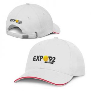 The TRENDS Swift Cap White is a premium quality, 6 panel cap. Made from white heavy brushed cotton.  Contrast sandwich trim. 5 colours.