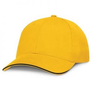 The TRENDS Swift Cap Black Trim is a premium quality, 6 panel cap.  Heavy brushed cotton.  Embroidered eyelets with black sandwich trim.