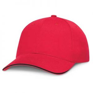 The TRENDS Swift Cap Black Trim is a premium quality, 6 panel cap.  Heavy brushed cotton.  Embroidered eyelets with black sandwich trim.