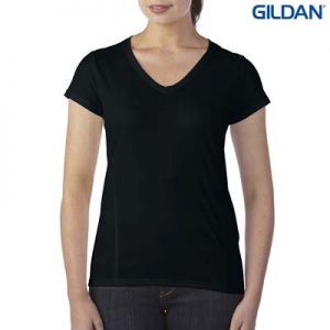 The Gildan Performance Ladies’ V-Neck Tech T-Shirt is a filament polyester, jersey knit tee. 7 colours. Sizes XS - 2XL.