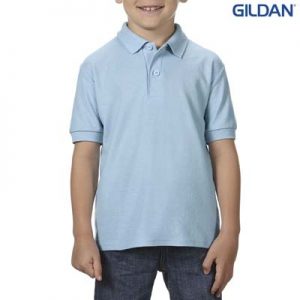 The Gildan DryBlend Youth Double Pique Sport Shirt is preshrunk 183GSM classic fit youth shirt. 10 colours. Sizes XS - XL.