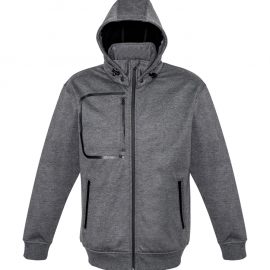 The Mens Oslo Jacket is a 65% polyester/35% cotton bomber style jacket with a removable hood. Grey Black colour. Sizes S - 3XL.
