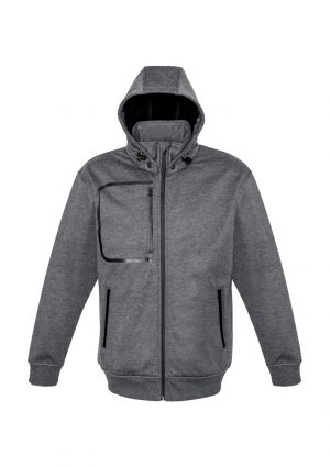 The Mens Oslo Jacket is a 65% polyester/35% cotton bomber style jacket with a removable hood. Grey Black colour. Sizes S - 3XL.
