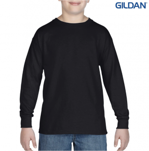 The Gildan Heavy Cotton Youth Long Sleeve T-Shirt is a 180GSM cotton classic fit t-shirt. 4 colours. Sizes XS - XL.