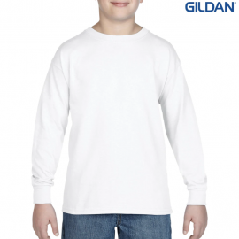The Gildan Heavy Cotton Youth Long Sleeve T-Shirt is a 180GSM cotton classic fit t-shirt. 4 colours. Sizes XS - XL.