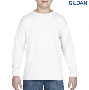 The Gildan Heavy Cotton Youth Long Sleeve T-Shirt is a 180GSM cotton classic fit t-shirt. 4 colours. Sizes XS - XL.