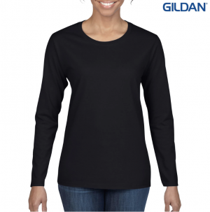 The Gildan Heavy Cotton Ladies Long Sleeve T-Shirt is a 100% cotton 180GSM classic fit women's tee. Available in 4 colours. Sizes S - 3XL.