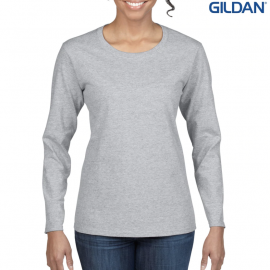 The Gildan Heavy Cotton Ladies Long Sleeve T-Shirt is a 100% cotton 180GSM classic fit women's tee. Available in 4 colours. Sizes S - 3XL.
