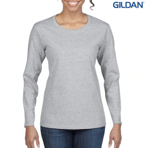 The Gildan Heavy Cotton Ladies Long Sleeve T-Shirt is a 100% cotton 180GSM classic fit women's tee. Available in 4 colours. Sizes S - 3XL.