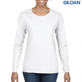 The Gildan Heavy Cotton Ladies Long Sleeve T-Shirt is a 100% cotton 180GSM classic fit women's tee. Available in 4 colours. Sizes S - 3XL.