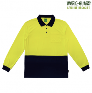 The Work-Guard Recycled Hi Vis Longsleeve Polo is a 100% recycled polyester long sleeved polo shirt. 4 colours. Sizes XS - 5XL.