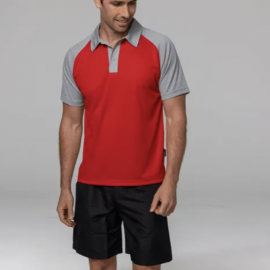 The Aussie Pacific Manly Mens Polos is a 100% polyester, raglan sleeve polo. Available in 18 colours. Sizes S - 3XL, 5XL.