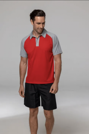 1318 The Aussie Pacific Manly Mens Polos is a 100% polyester, raglan sleeve polo. Available in 18 colours. Sizes S - 3XL, 5XL.