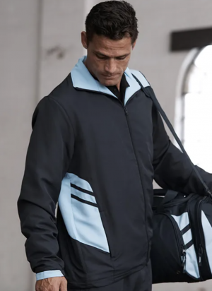 The Aussie Pacific Tasman Mens Tracktop is a 100% polyester, full length zip track top with pockets. 17 colours. Sizes S - 3XL, 5XL.