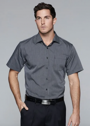 1900S The Aussie Pacific Henley Mens Shirt Long Sleeve is a 65% polyester/35% cotton striped mens shirt. Available in 3 colours. Sizes XXS - 5XL.