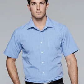 The Aussie Pacific Toorak Mens Shirt Short Sleeve is a 65% polyester, mini-check shirt. Available in 3 colours. Sizes XXS - 5XL.