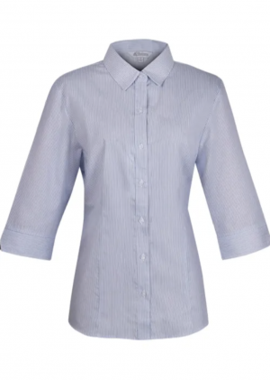 The Aussie Pacific Henley Lady Shirt 3/4 Sleeve is a 65% polyester/35% cotton striped ladies shirt. Available in 3 colours. Sizes 4 - 26.