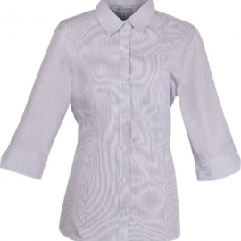 The Aussie Pacific Henley Lady Shirt 3/4 Sleeve is a 65% polyester/35% cotton striped ladies shirt. Available in 3 colours. Sizes 4 - 26.