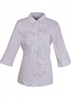 The Aussie Pacific Henley Lady Shirt 3/4 Sleeve is a 65% polyester/35% cotton striped ladies shirt. Available in 3 colours. Sizes 4 - 26.