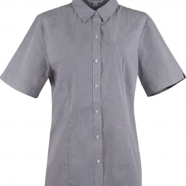 The Aussie Pacific Toorak Lady Shirt Short Sleeve is a 65% polyester, mini-check shirt. Available in 3 colours. Sizes 4 - 26.