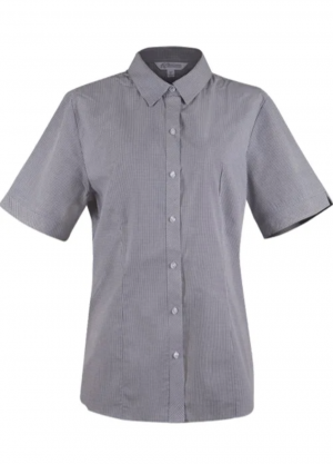 The Aussie Pacific Toorak Lady Shirt Short Sleeve is a 65% polyester, mini-check shirt. Available in 3 colours. Sizes 4 - 26.