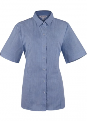 The Aussie Pacific Toorak Lady Shirt Short Sleeve is a 65% polyester, mini-check shirt. Available in 3 colours. Sizes 4 - 26.