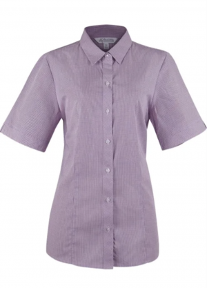 The Aussie Pacific Toorak Lady Shirt Short Sleeve is a 65% polyester, mini-check shirt. Available in 3 colours. Sizes 4 - 26.